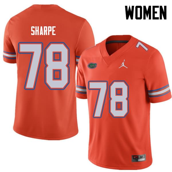 Women's NCAA Florida Gators David Sharpe #78 Stitched Authentic Jordan Brand Orange College Football Jersey PKC5365FJ